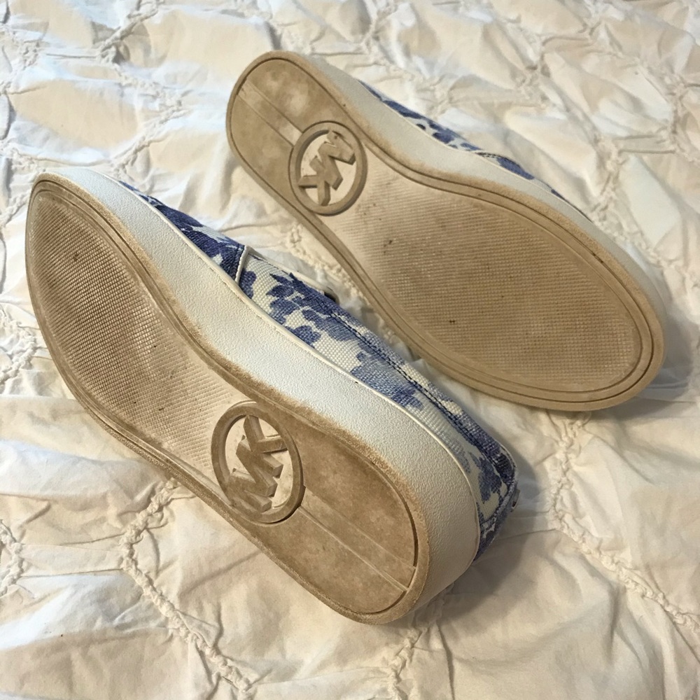 Michael Kors Blue Floral Slip On Sneakers - Picture 4 of 5